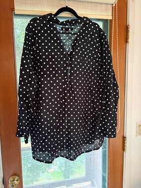 Flax Black Polka Dot V-Neck Tunic